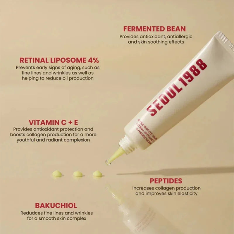 Seoul 1988 Retinal Liposome Face Cream,Snail Mucin Essence Rice Moisturizing Soothing Toner,Retinol Eye Serum,Korean Skincare